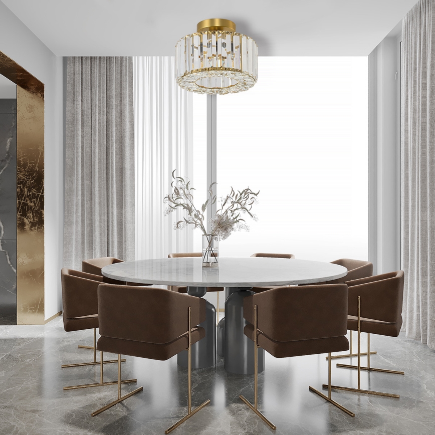 Plafonnier VETRO 1xE27/15W/230V Ø 24,5 cm doré