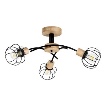 Plafonnier VIVIANE 3xE27/60W/230V chêne