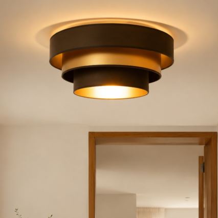 Plafonnier WENTA 1x E27/60W/230V Ø 50 cm brun/doré