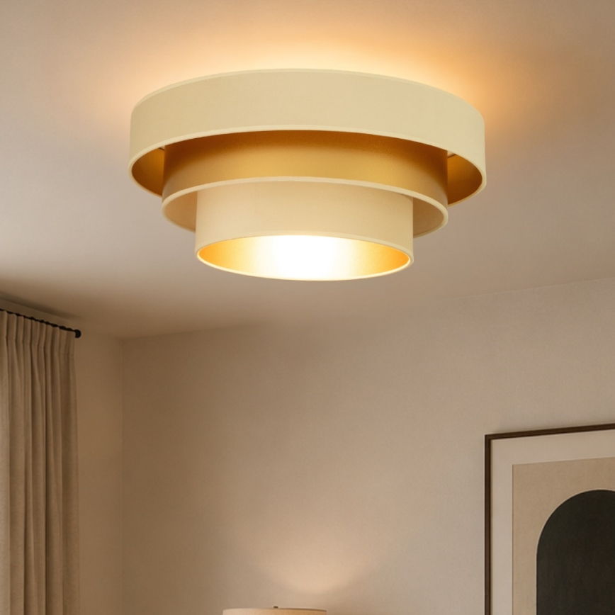 Plafonnier WENTA 1xE27/60W/230V Ø 50 cm beige/doré