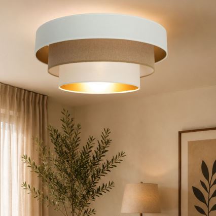 Plafonnier WENTA 1xE27/60W/230V Ø 50 cm blanc/marron