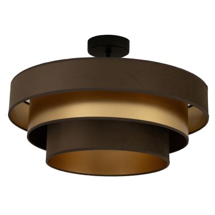 Plafonnier WENTA 1xE27/60W/230V Ø 50 cm marron/doré