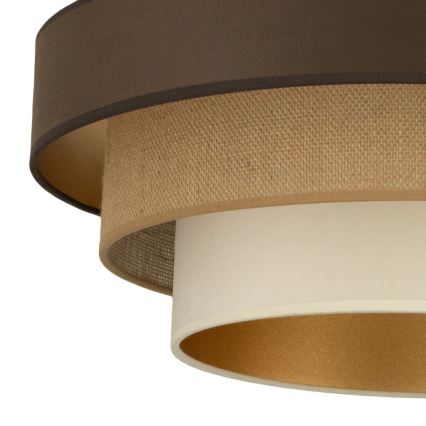 Plafonnier WENTA 1xE27/60W/230V Ø 50 cm marron/jute/beige