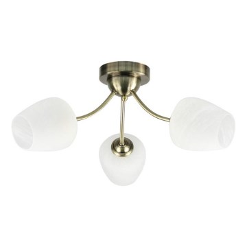 Plafonnier ZINA 3xE27/40W/230V laiton/blanc
