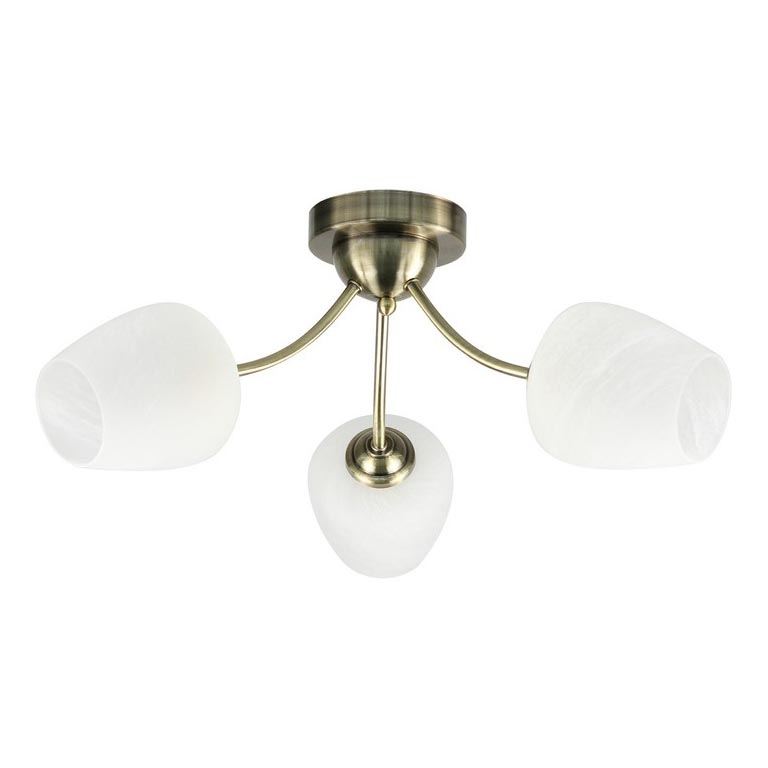 Plafonnier ZINA 3xE27/40W/230V laiton/blanc