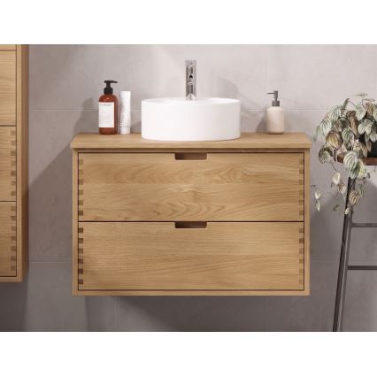 Plan vasque FOREST 100 cm beige/chêne