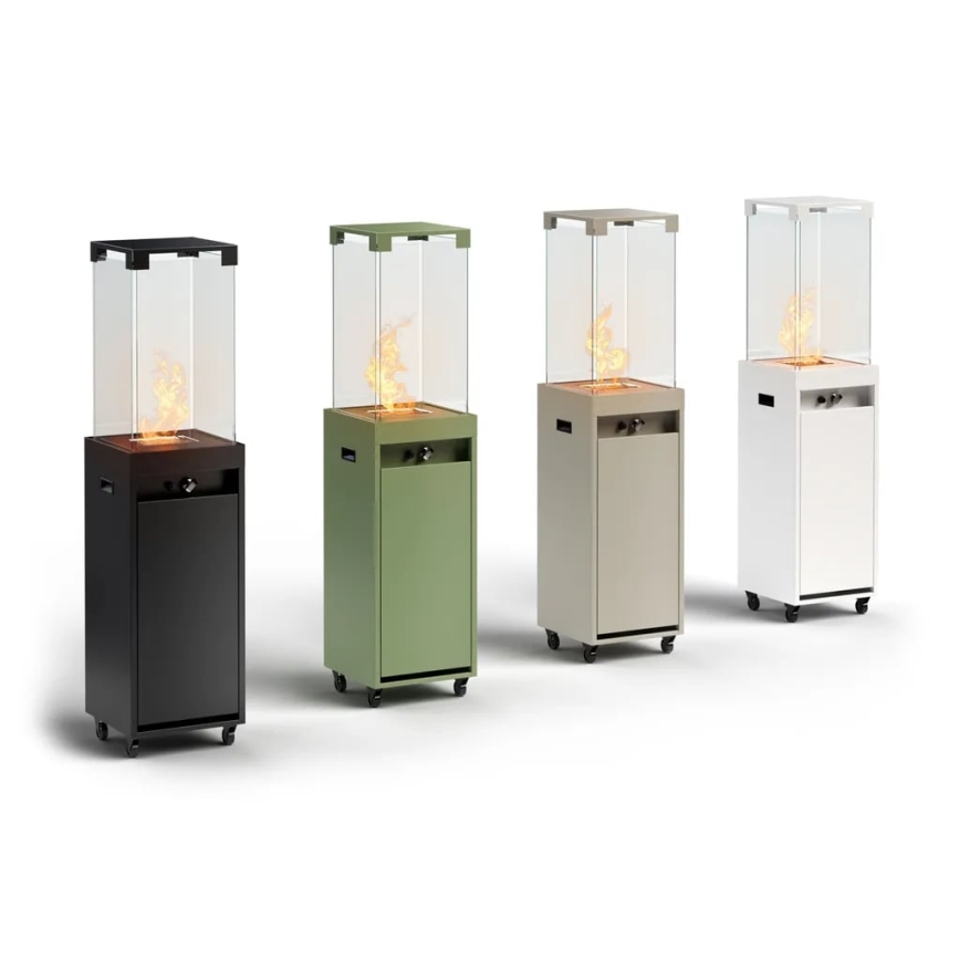 Planika - Cheminée à gaz d'extérieur 142x36 cm 8kW 1xAAA gris + housse de protection