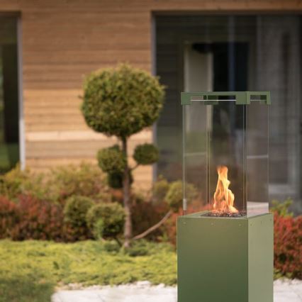 Planika - Cheminée à gaz d'extérieur 142x36 cm 8kW 1xAAA vert + housse de protection