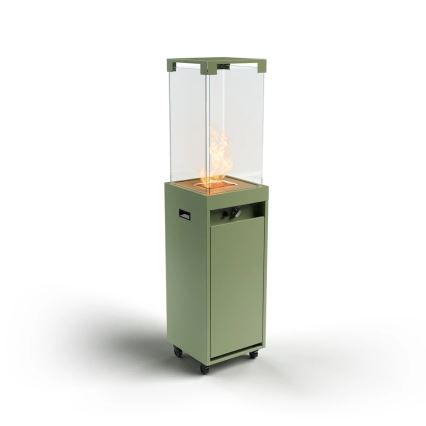 Planika - Cheminée à gaz d'extérieur 142x36 cm 8kW 1xAAA vert + housse de protection