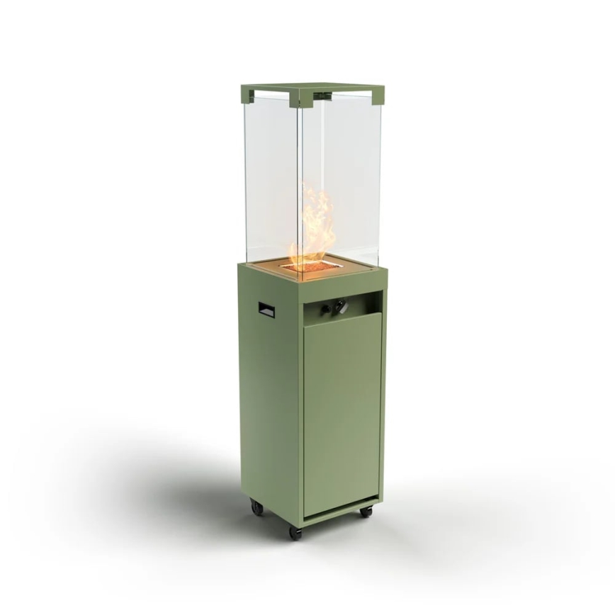Planika - Cheminée à gaz d'extérieur 142x36 cm 8kW 1xAAA vert + housse de protection