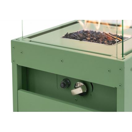 Planika - Cheminée à gaz d'extérieur 142x36 cm 8kW 1xAAA vert + housse de protection