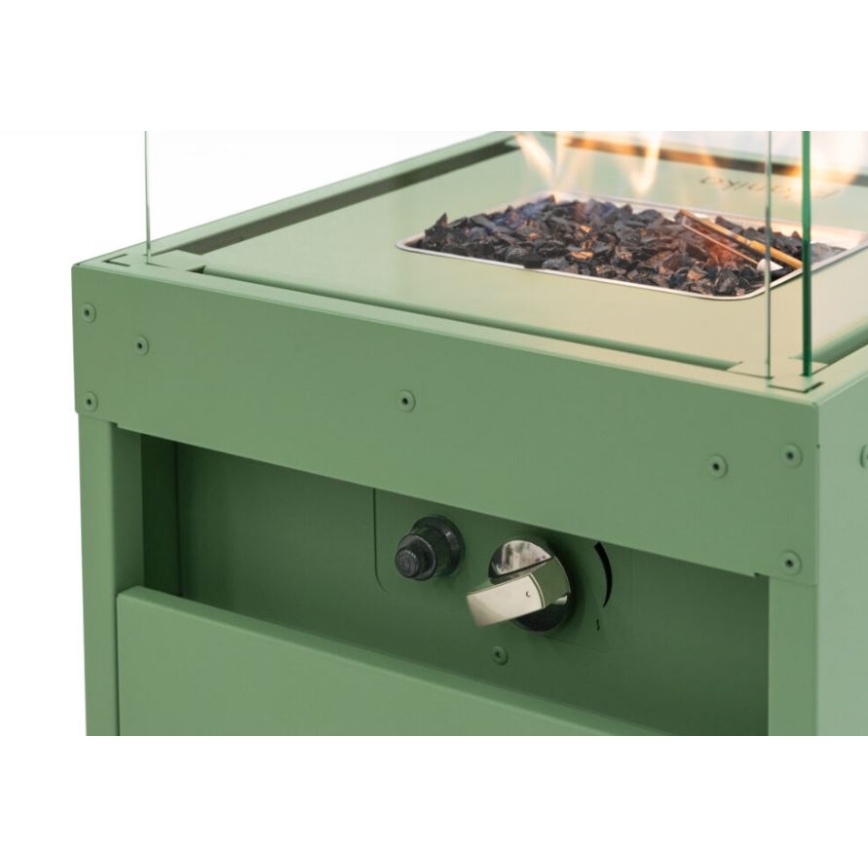 Planika - Cheminée à gaz d'extérieur 142x36 cm 8kW 1xAAA vert + housse de protection