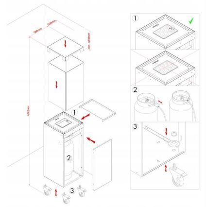 Planika - Cheminée à gaz d'extérieur 142x36 cm 8kW 1xAAA vert + housse de protection