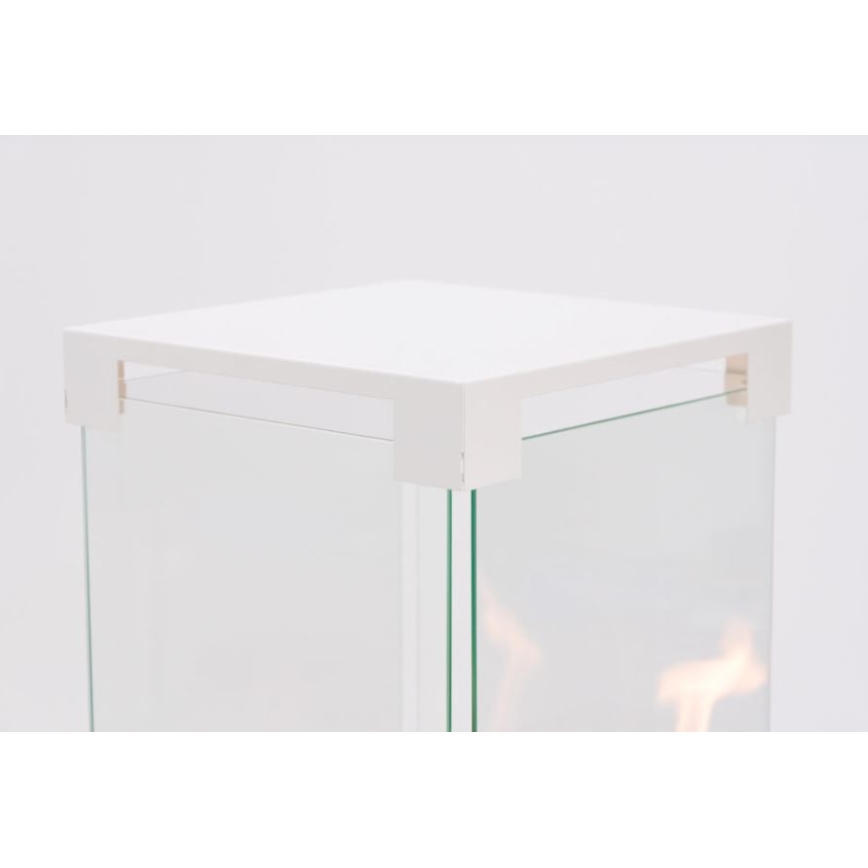 Planika - Cheminée à gaz d'extérieur 142x36 cm 8 kW 1xAAA blanche + housse de protection