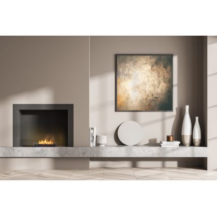 Planika - Cheminée BIO encastré avec télécommande 19,1x38 cm 2,5kW/230V noir