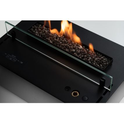 Planika - Cheminée BIO encastré avec télécommande 19,1x38 cm 2,5kW/230V noir