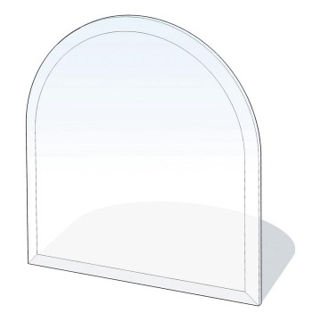 Plaque de verre pour dessous de cheminée 1000x1000x6 mm demi-arche