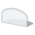 Plaque de verre pour dessous de cheminée 1000x550x6 mm demi-arche