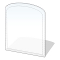 Plaque de verre pour dessous de cheminée 1200x1000x8 mm demi-arche