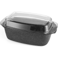 Plat de cuisson avec couvercle 32 × 20 × 11 cm, noir