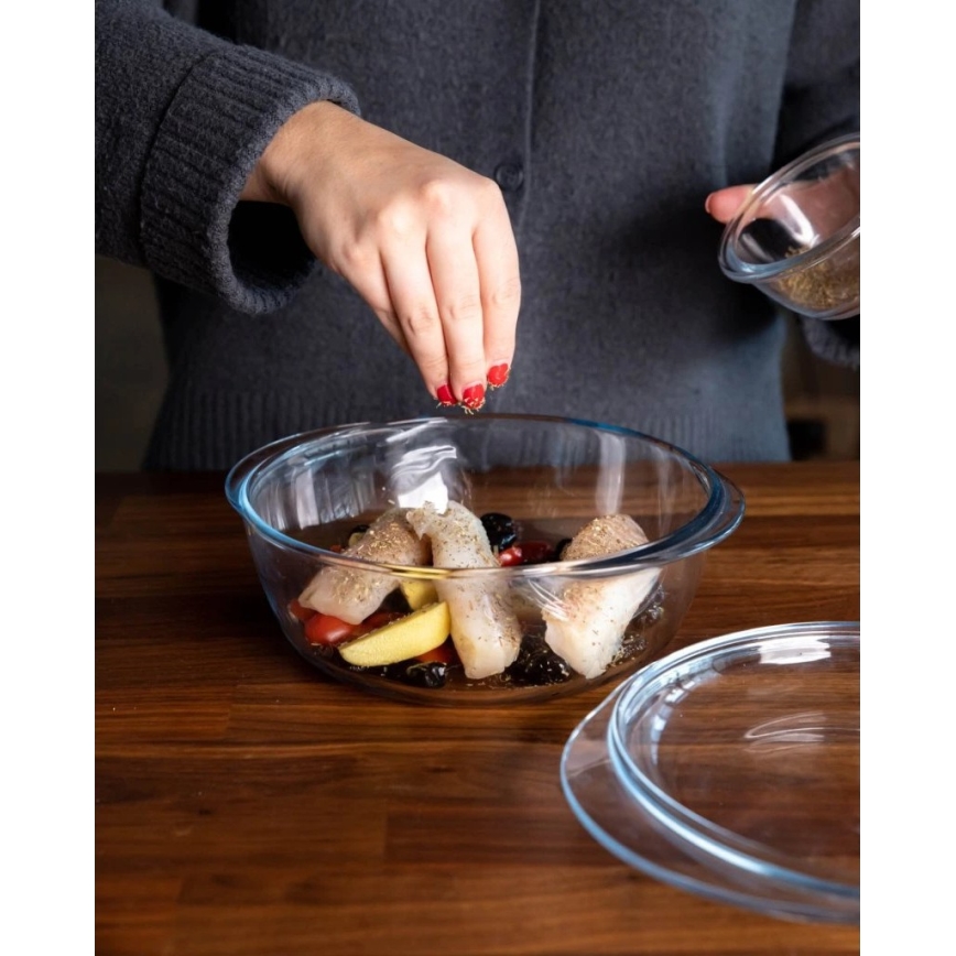 Plat de cuisson PYREX 2,1 l avec couvercle