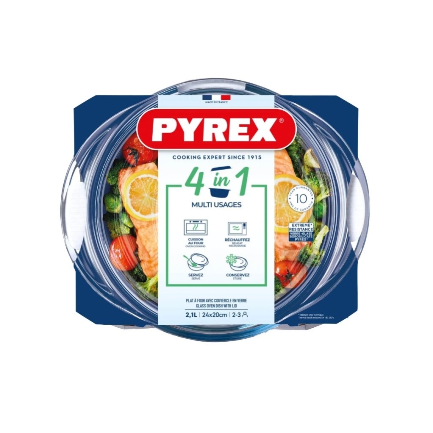 Plat de cuisson PYREX 2,1 l avec couvercle
