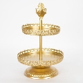 Plateau décoratif d. 25,5 cm doré