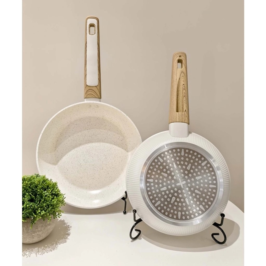 Poêle BIANCO 28 cm crème/marron