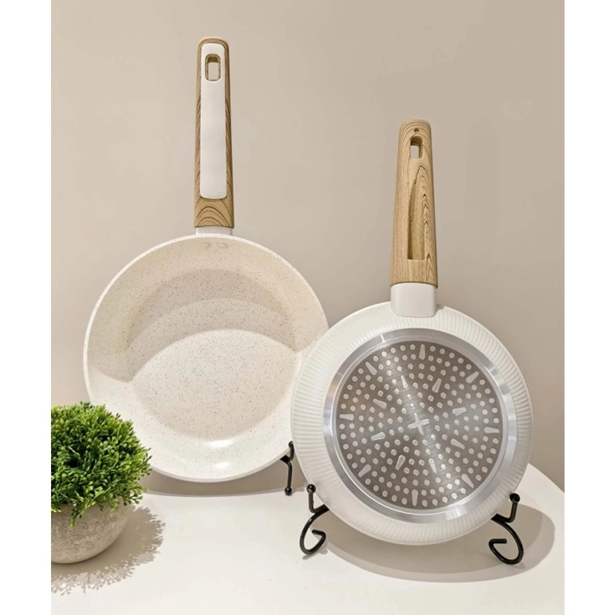 Poêle BIANCO 28 cm crème/marron