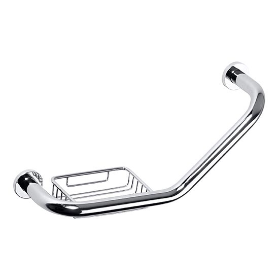 Poignée avec porte-savon 45,5x25 cm inox/argenté