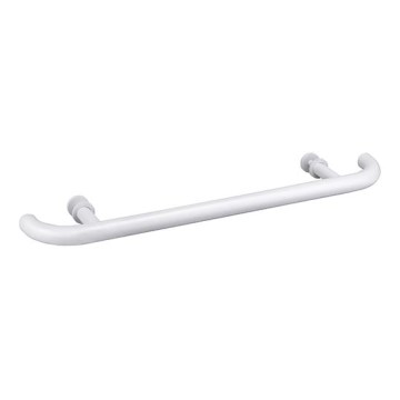 Poignée de porte 70x4 cm inox/blanche
