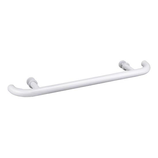 Poignée de porte 70x4 cm inox/blanche