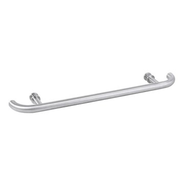 Poignée de porte 80 x 4 cm en inox, finition argentée