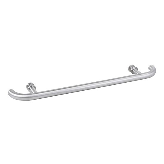 Poignée de porte 80 x 4 cm en inox, finition argentée
