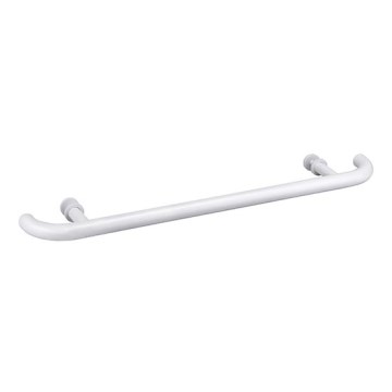 Poignée de tirage pour porte 80x4 cm, inox/blanc