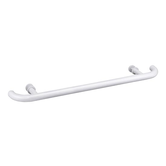 Poignée de tirage pour porte 80x4 cm, inox/blanc