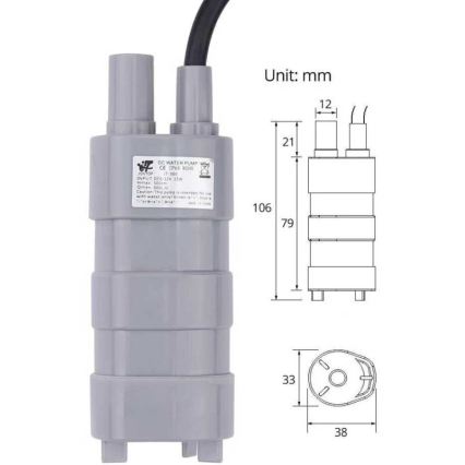 Pompe submersible 12 V — 600 L/h