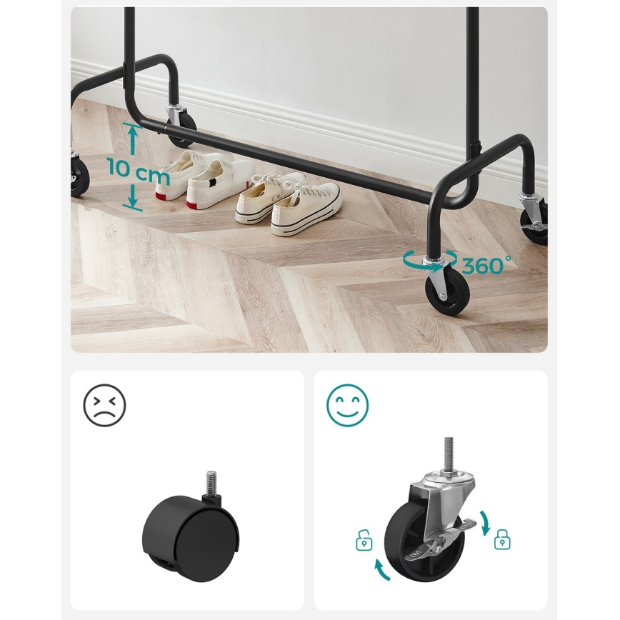 Portant mobile LINEA, noir