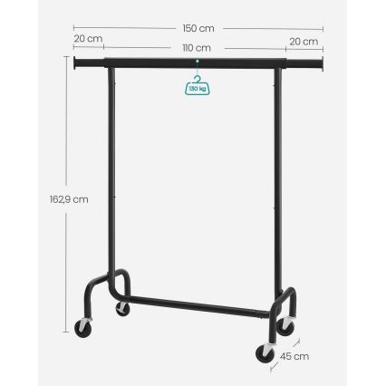 Portant mobile LINEA, noir