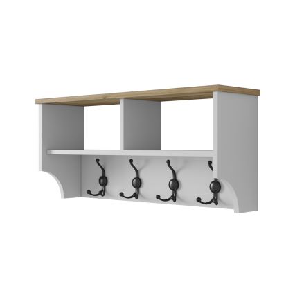 Porte-manteau 37,2x90 cm blanc/beige