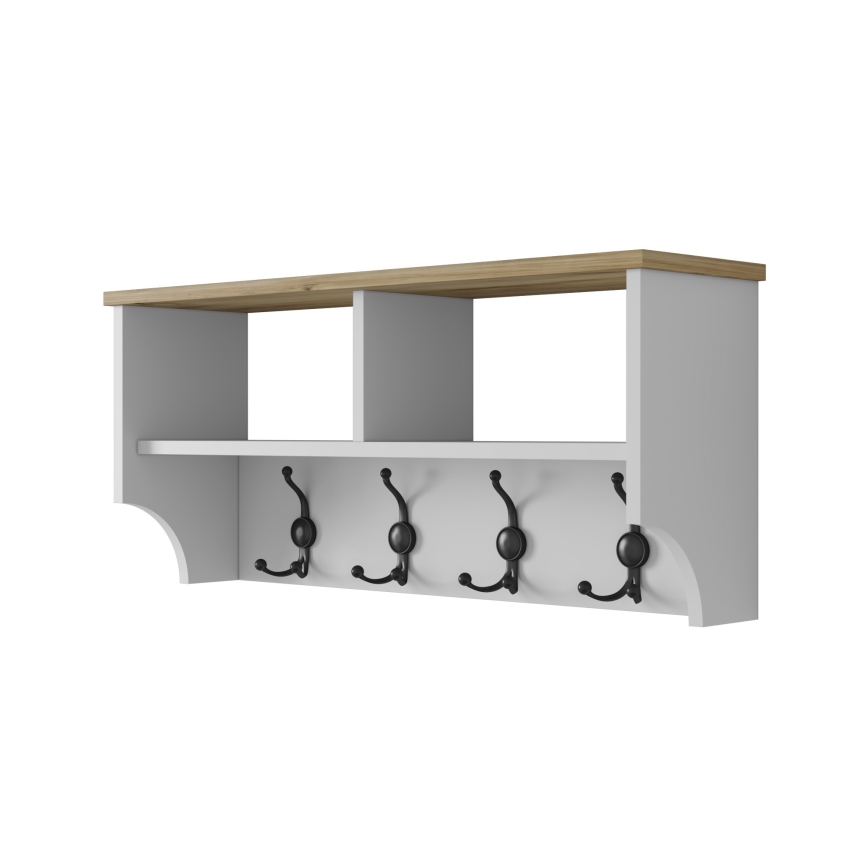 Porte-manteau 37,2x90 cm blanc/beige
