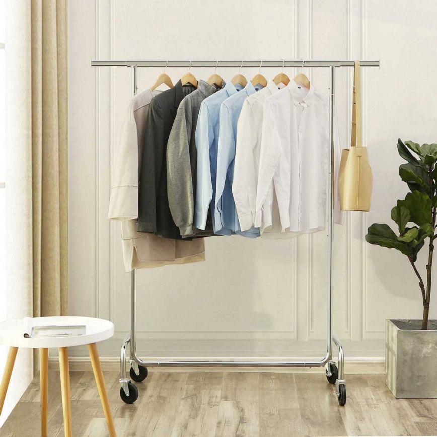 Porte-manteau mobile JEAN 110/150x160x45 cm argenté