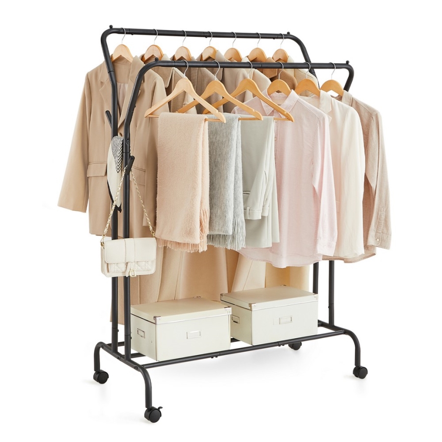 Porte-manteau mobile LINEA noir