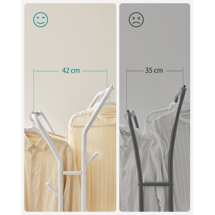 Porte-manteau mobile sur pied LINEA blanc