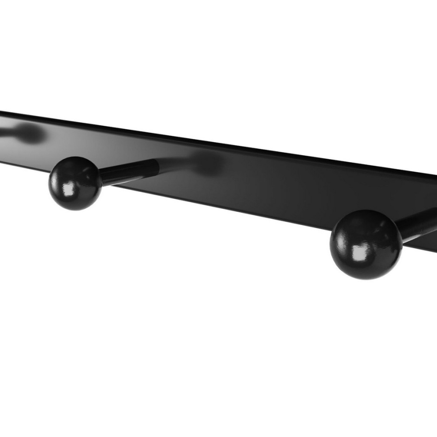 Porte-manteau mural avec étagère NATE marron/noir