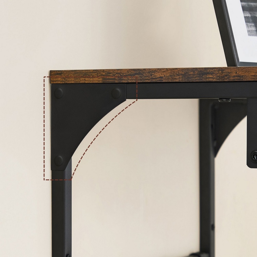 Porte-manteau mural avec étagère NATE marron/noir