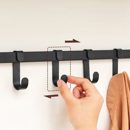 Porte-manteau mural avec étagère NATE marron/noir