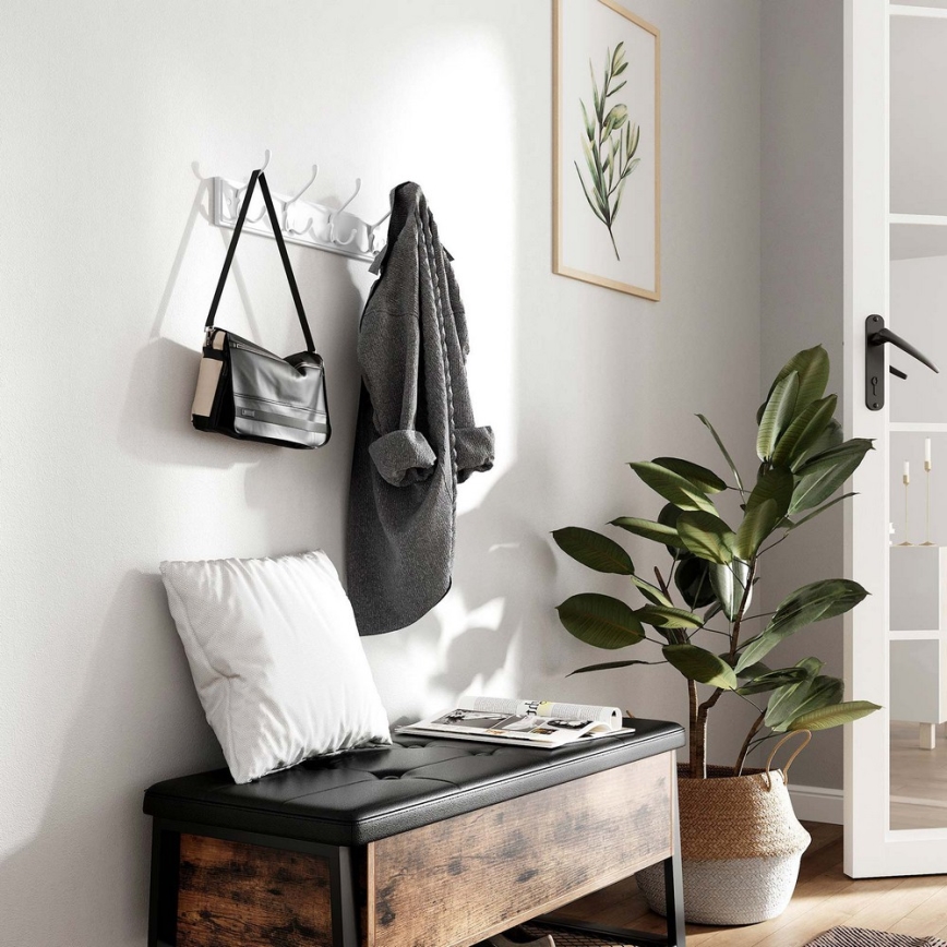 Porte-manteau mural KATE 40x11x7 cm blanc