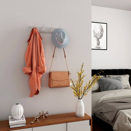 Porte-manteau mural KATE 40x11x7 cm blanc