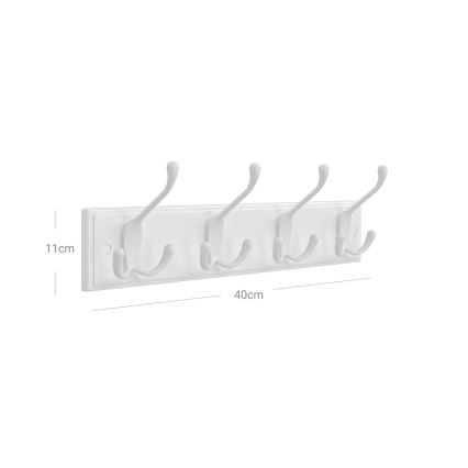 Porte-manteau mural KATE 40x11x7 cm blanc